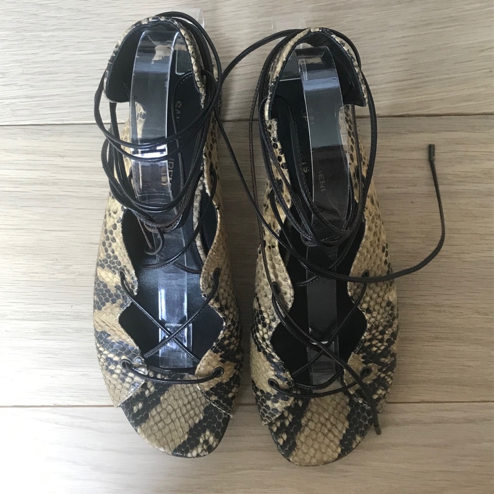 Saint Laurent Python-Embossed Gladiator Sandals - image 6